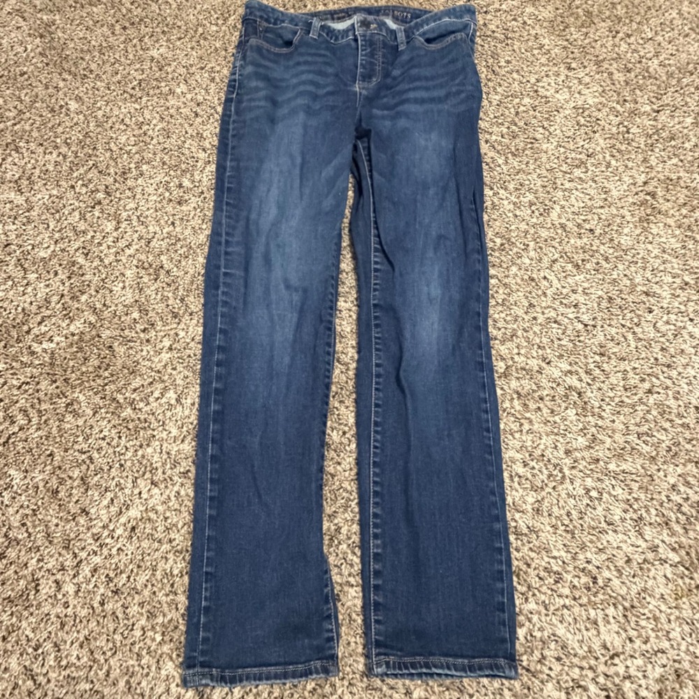 Talbots‎ Signature Ankle Jeans Womens 10 Medium Wash Blue Straight Leg Stretch